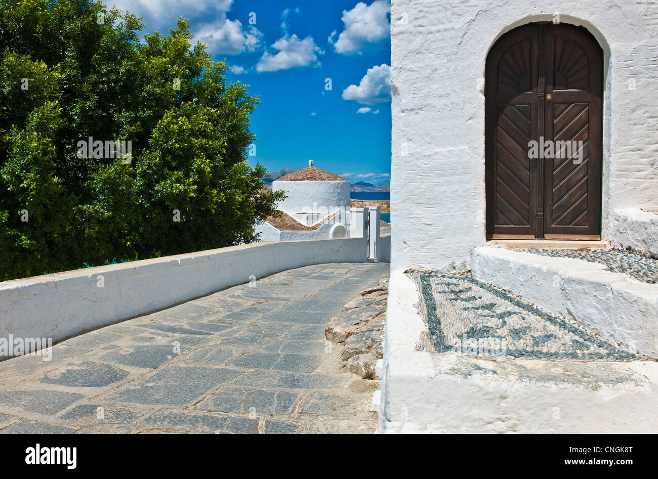 Europe Grèce Dodécanèse Le Village de Akra Lindos Banque D'Images