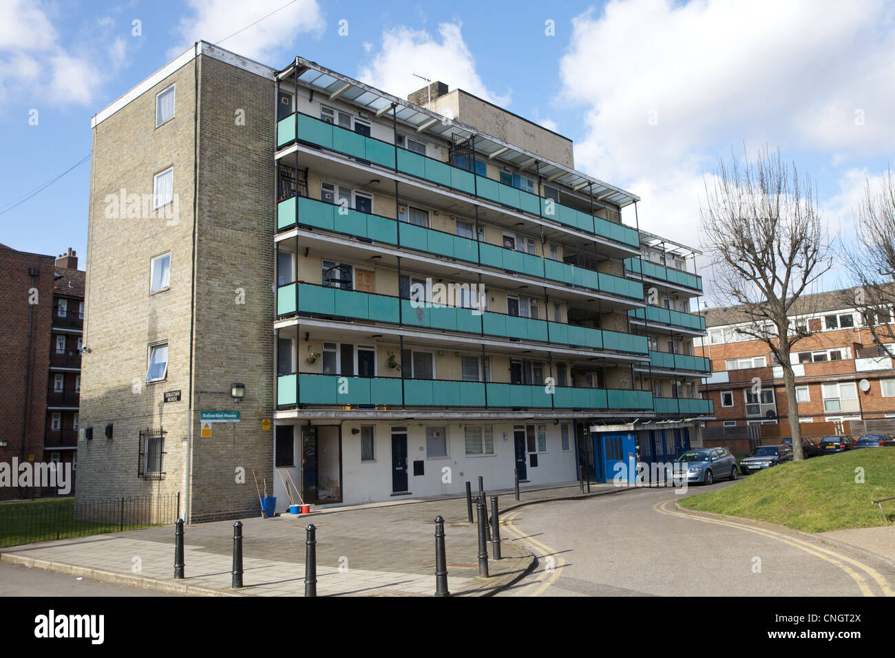 Bloc de logements sociaux dans l'Est de Londres, UK Banque D'Images