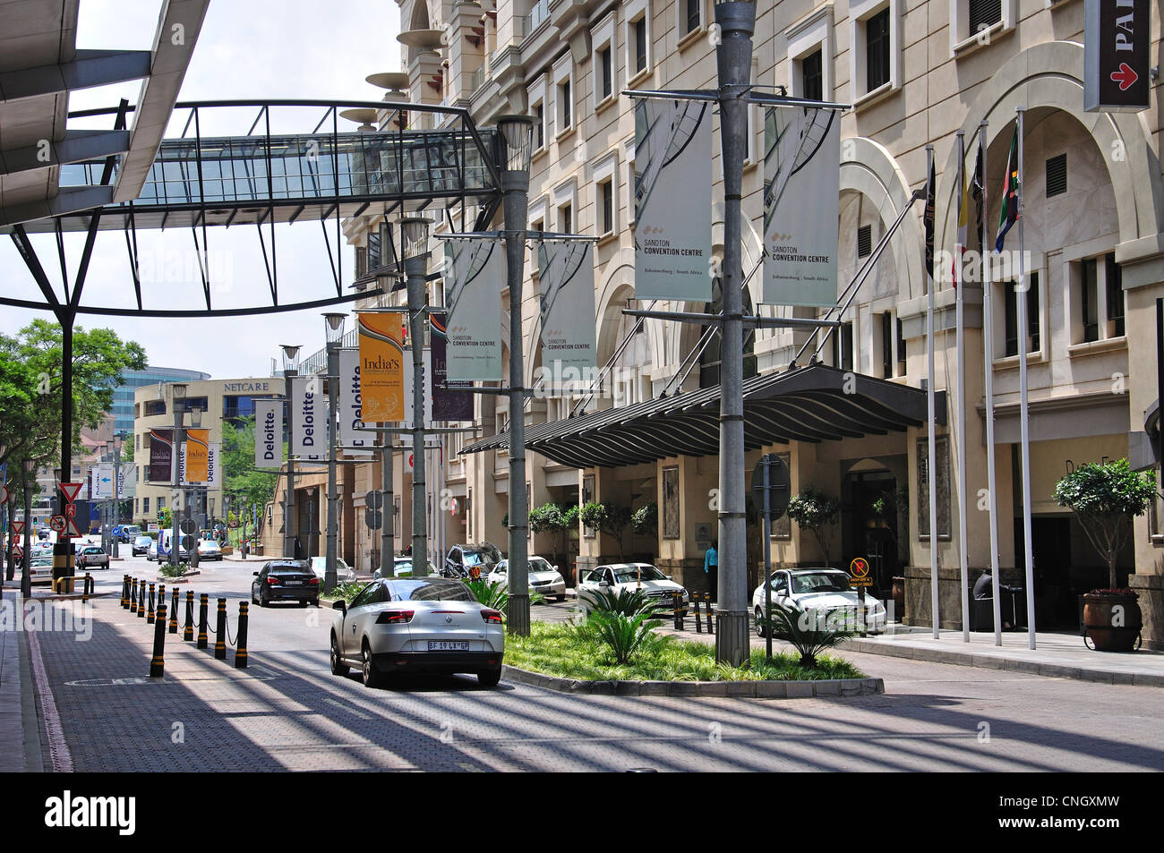 Business district, Maude Street, Sandton, Johannesburg, Gauteng Province, République d'Afrique du Sud Banque D'Images