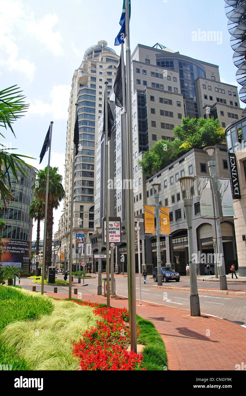 Business district, Maude Street, CBD, Sandton, Johannesburg, Gauteng Province, République d'Afrique du Sud Banque D'Images