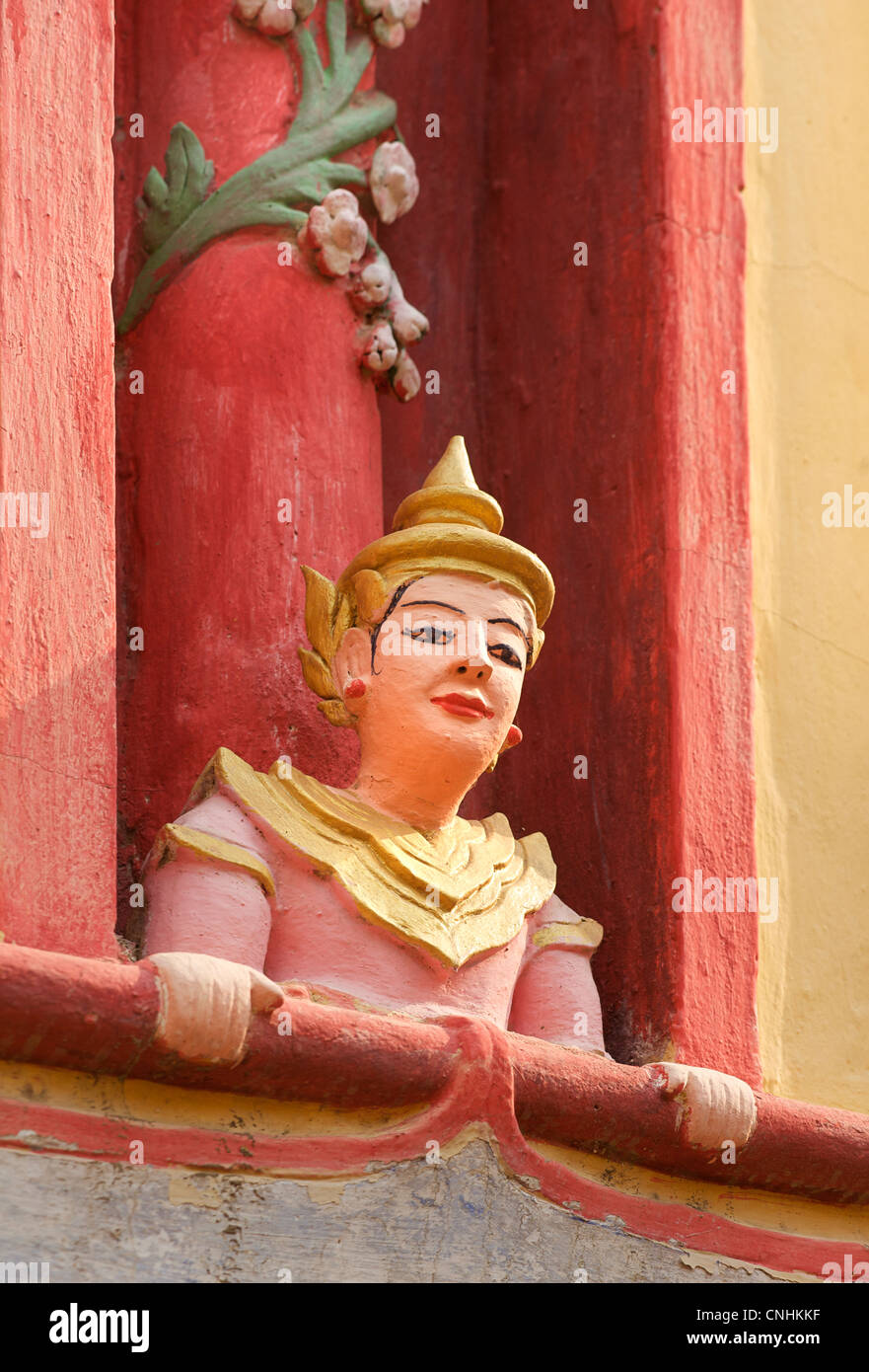 Détail de la décoration du temple, Thanboddhay Paya, Monywa, Birmanie. Le Myanmar. Thambuddhei Banque D'Images