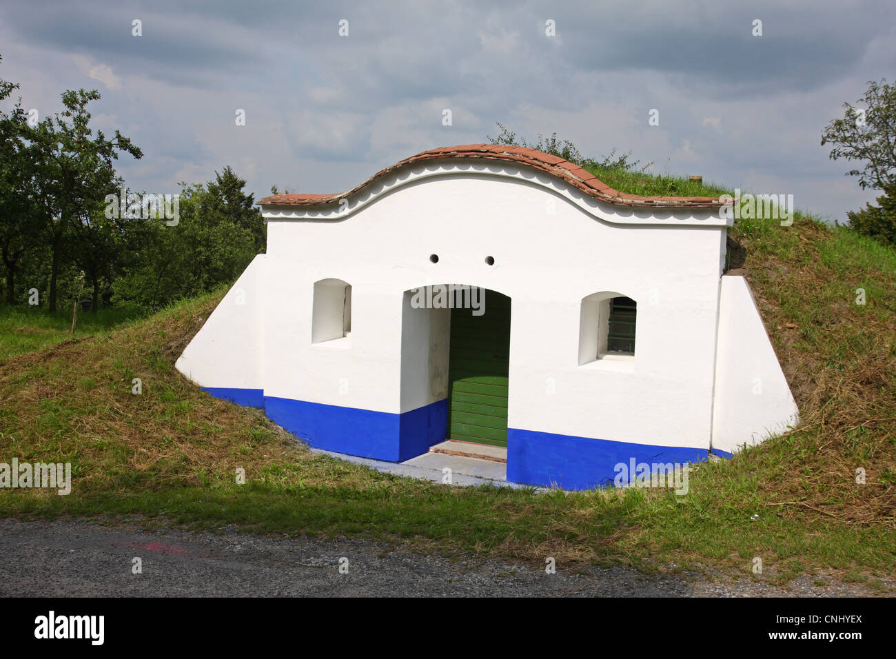 Une cave à vin traditionnelle appelée Plze à Petrov, République Tchèque Banque D'Images