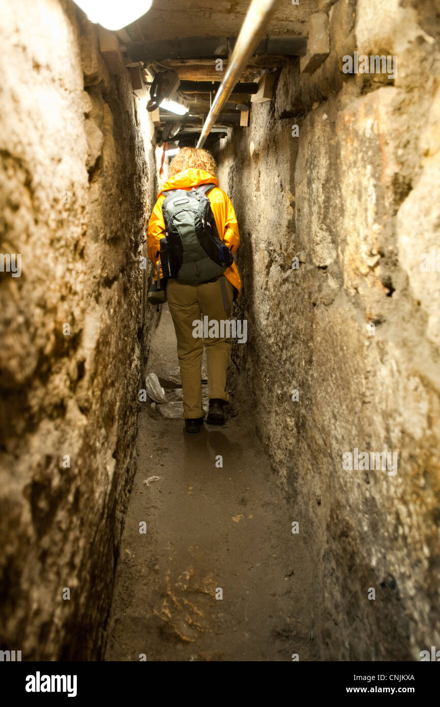 Moyen Orient Israël le vieux Jérusalem - Tunnel sous le mur ouest - passage antique Banque D'Images