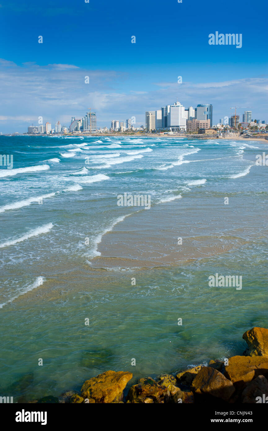 Moyen Orient Israël Tel Aviv Mer Méditerranée plage de jour ensoleillé Banque D'Images