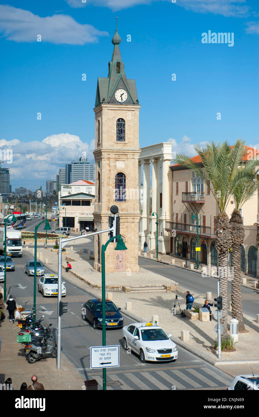 Moyen Orient Israël ancienne ville portuaire de Jaffa - tour de l'horloge - journée sunny Banque D'Images