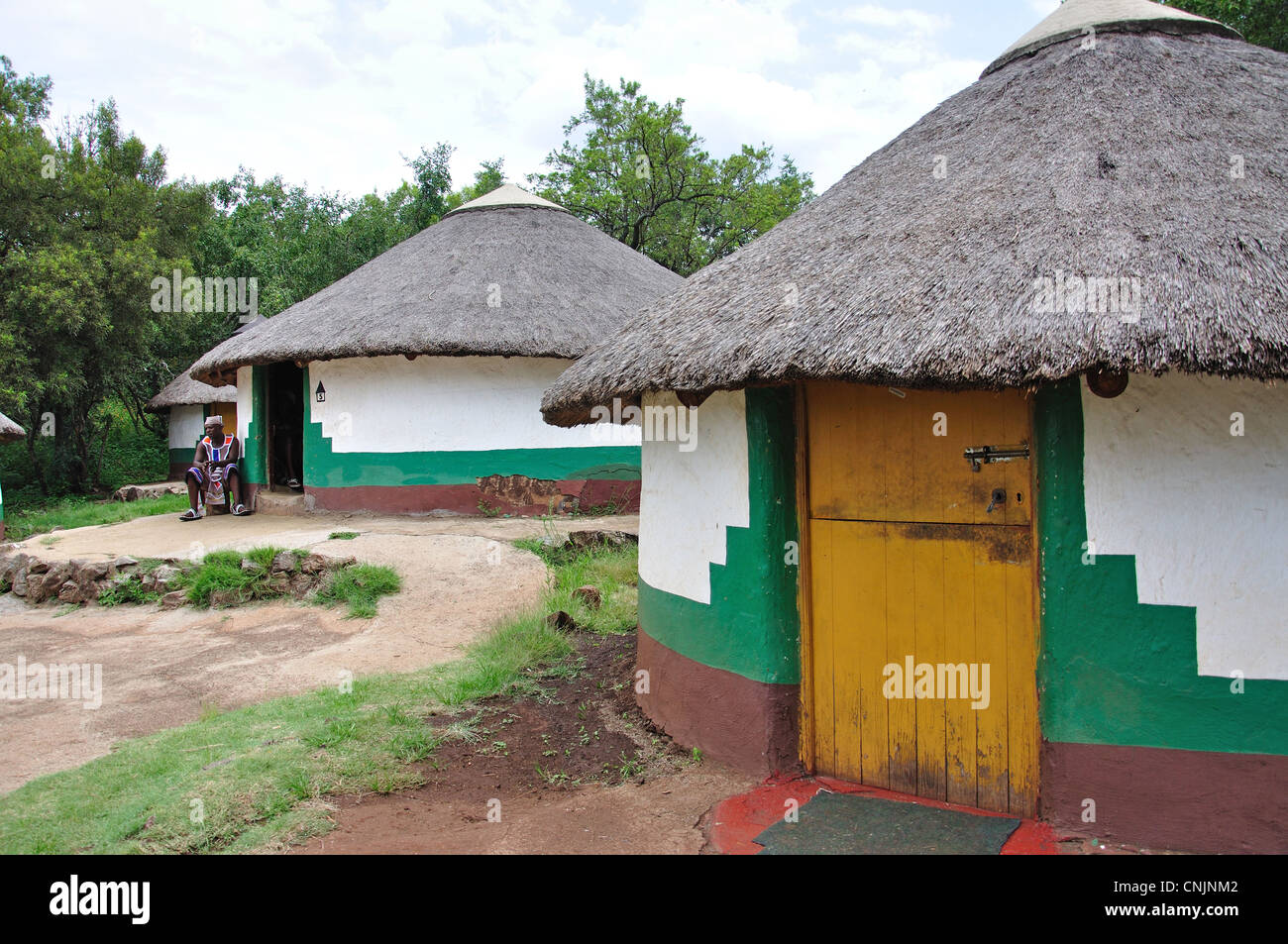Village Xhosa, Lesedi Cultural Village africain, Broederstroom, Johannesburg, la Province de Gauteng, Afrique du Sud Banque D'Images