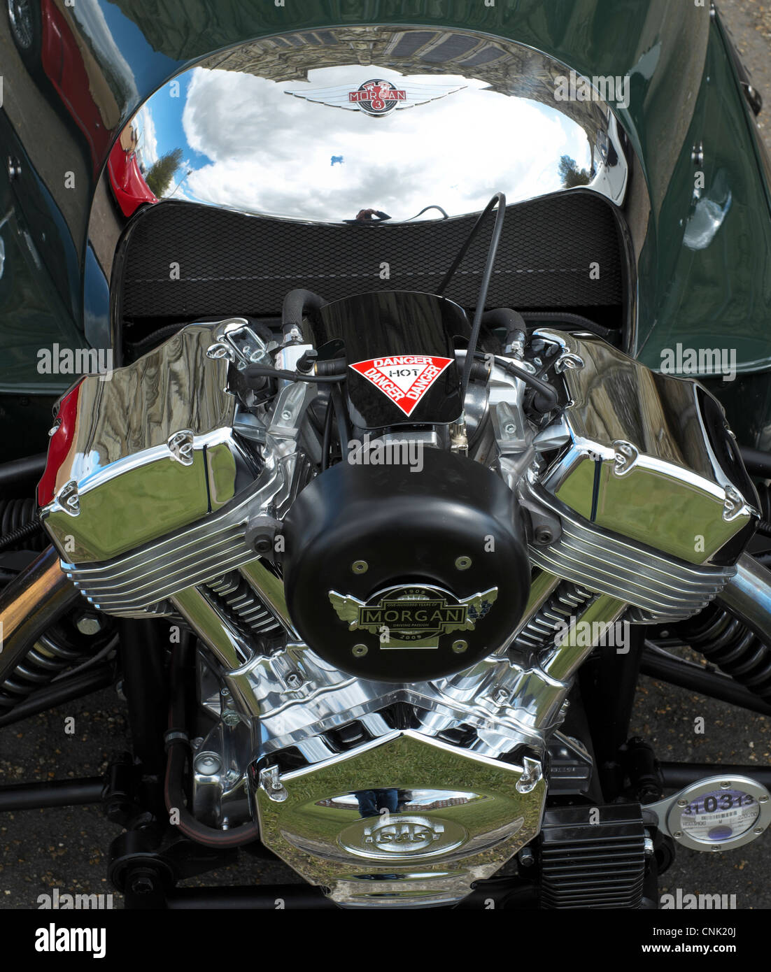 Morgan 3 V twin Harley Davidson engine Banque D'Images