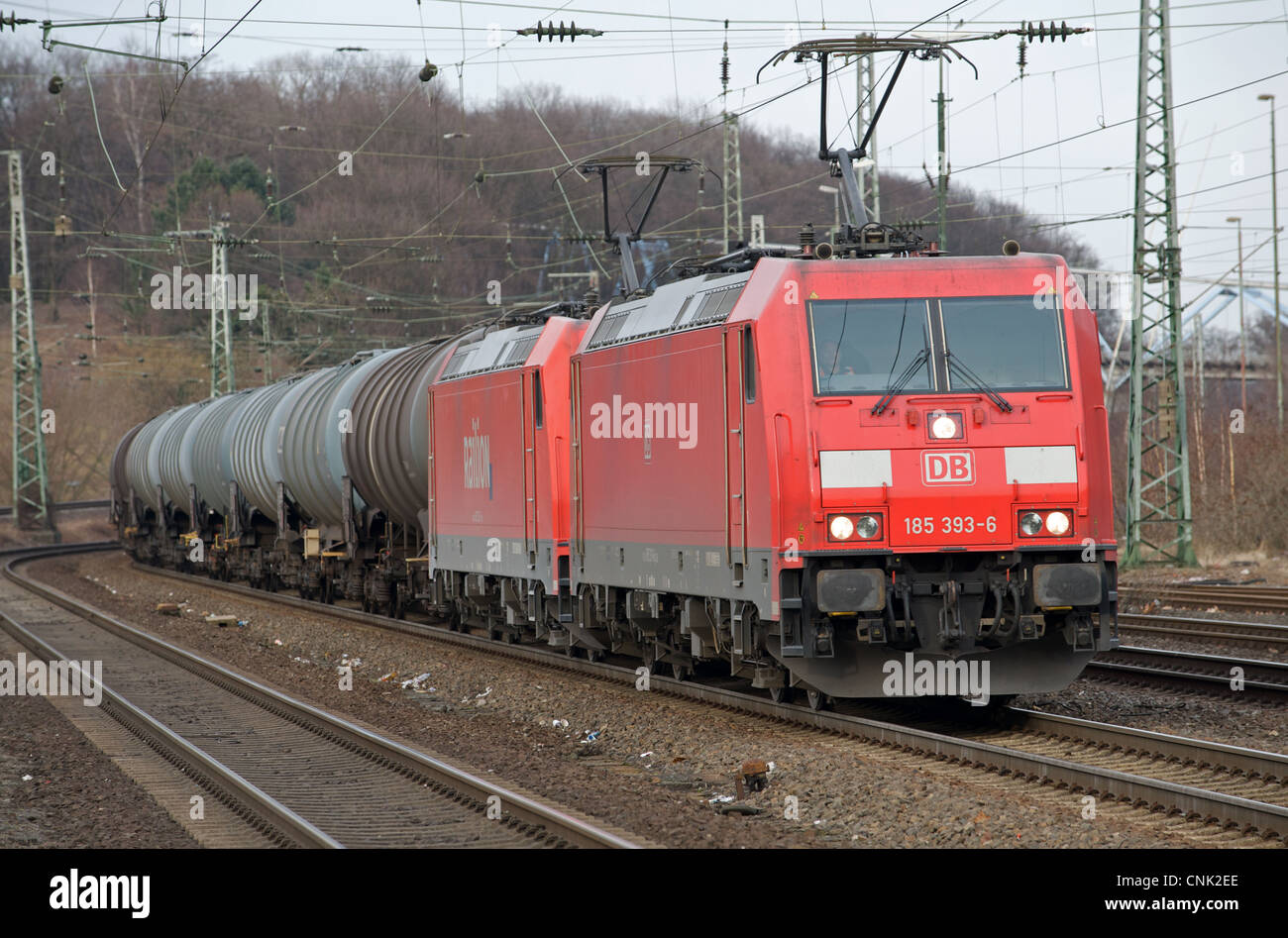 Le train de marchandises des chemins de fer allemand Allemagne Banque D'Images