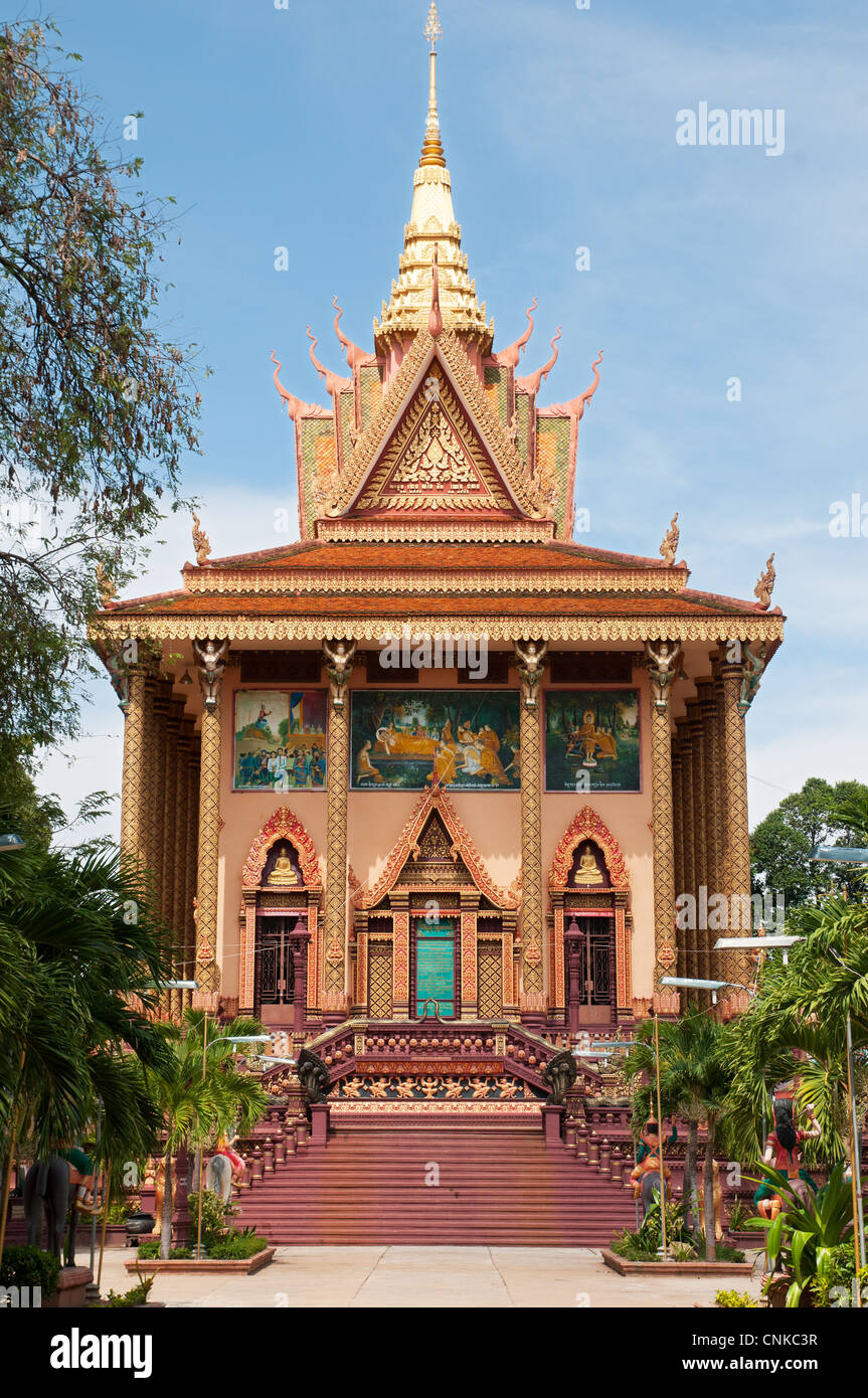 Wat situé dans la province de Kandal Tbo juste au sud de Phnom Penh au Cambodge Banque D'Images