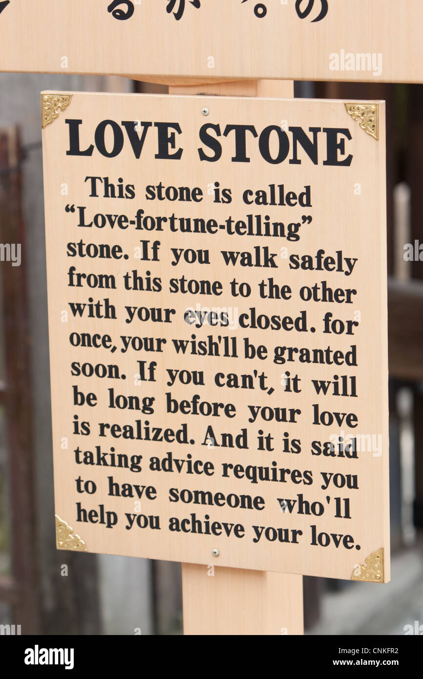 'Love Stone', dans Temple Kiyomizudera, à Kyoto, au Japon. Banque D'Images