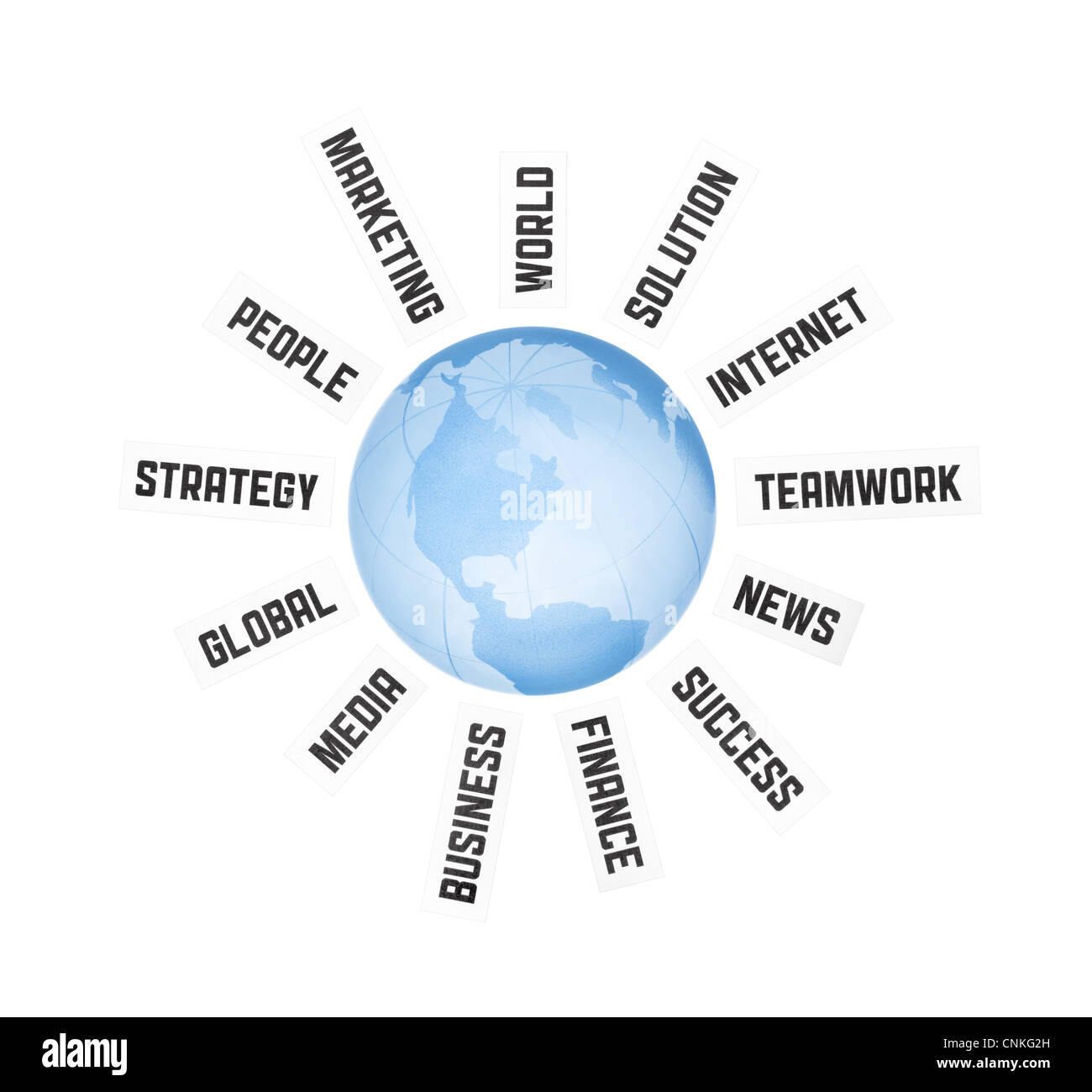 Image Concept global sur la communication dans la sphère des affaires. Isolé sur blanc. Banque D'Images