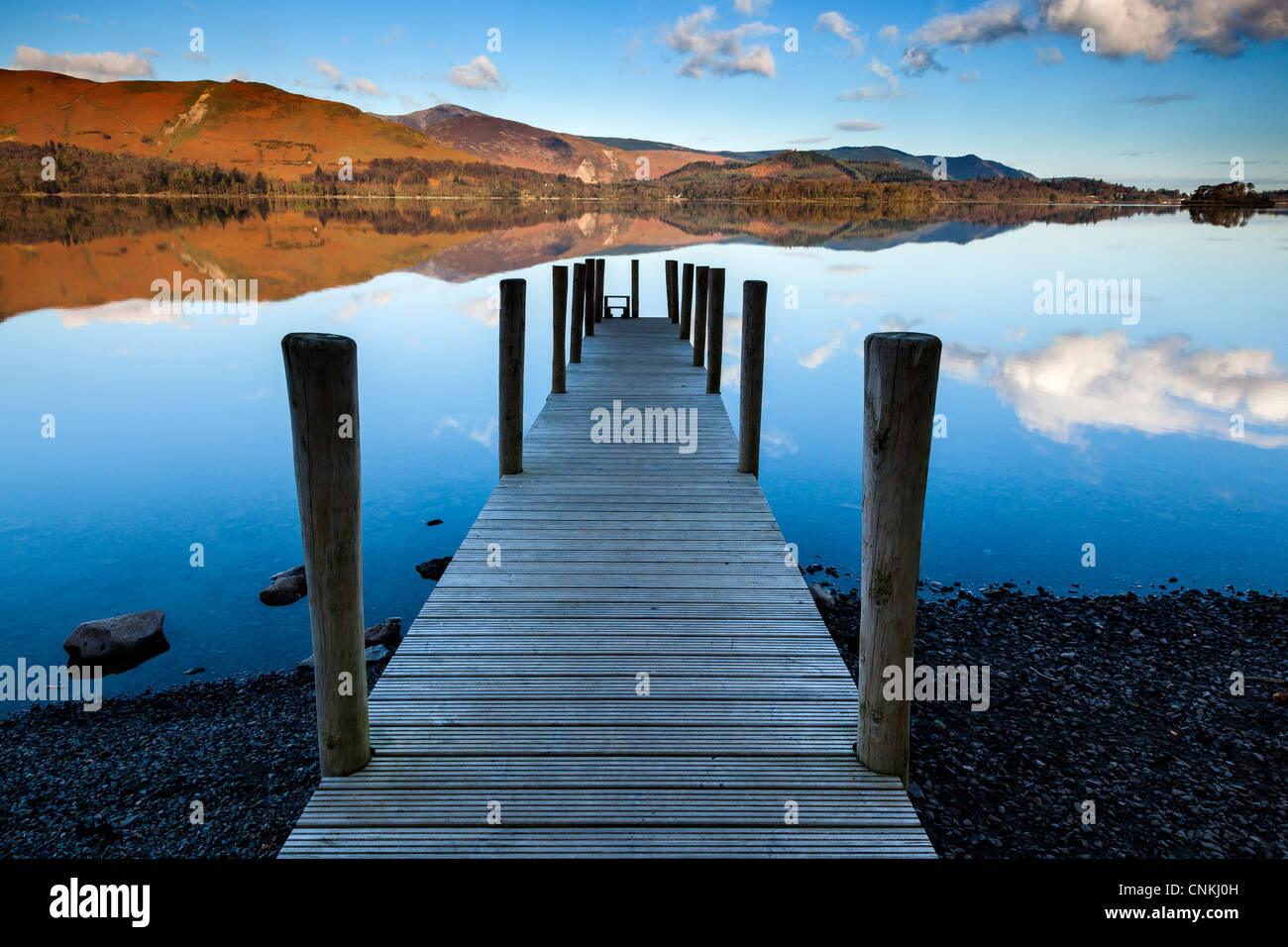 L'atterrissage Staage, Barrow, baie de Derwentwater, près de Keswick Lake District Banque D'Images