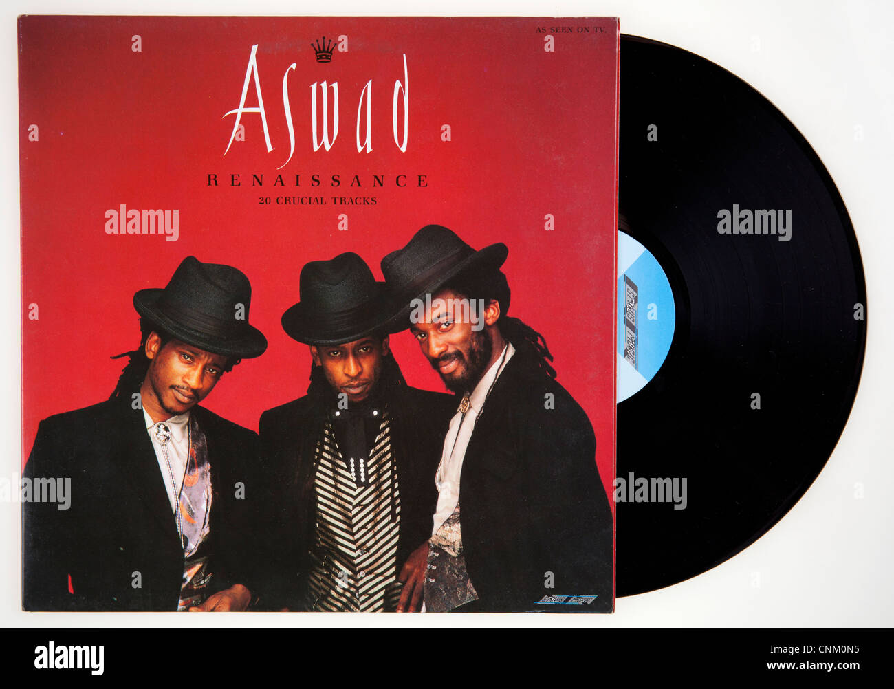 Couverture de l'album compilation vinyle 'Renaissance' par Aswad sorti 1988 sur Island Records Banque D'Images