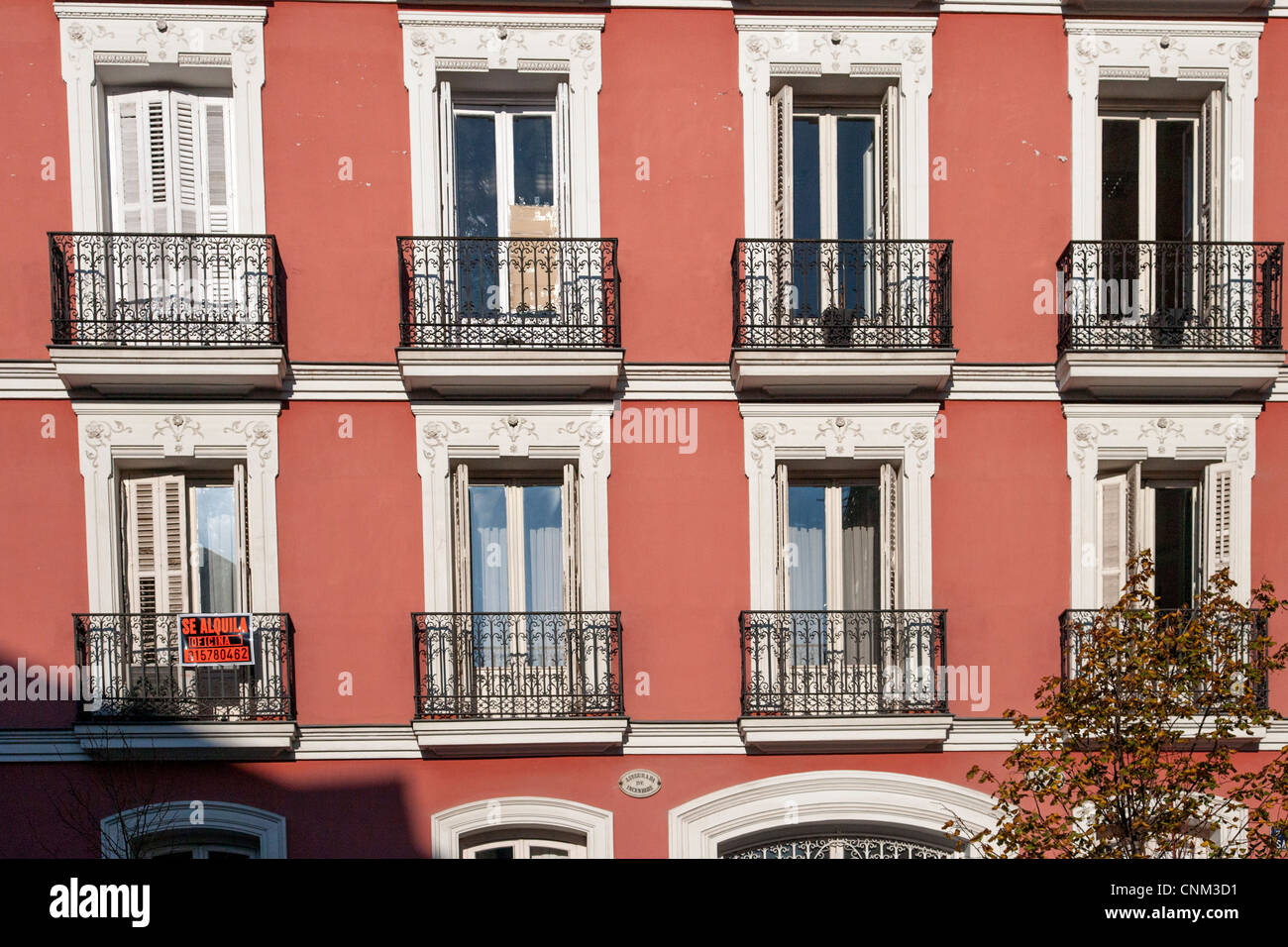 Appartements avec balcon Madrid Espagne Banque D'Images