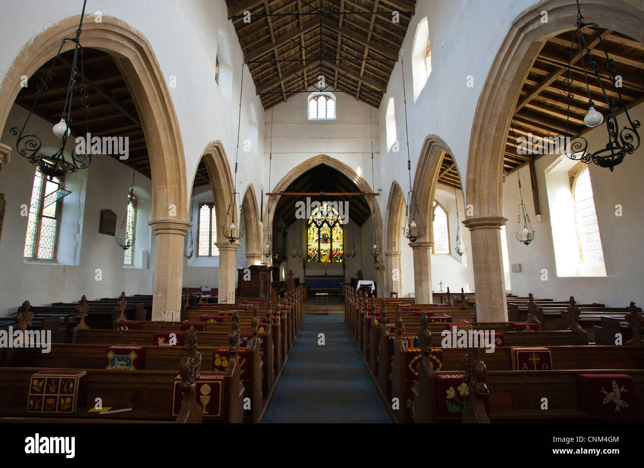 L'intérieur de l'église de Saint Mary's à Brancaster, Norfolk. Banque D'Images