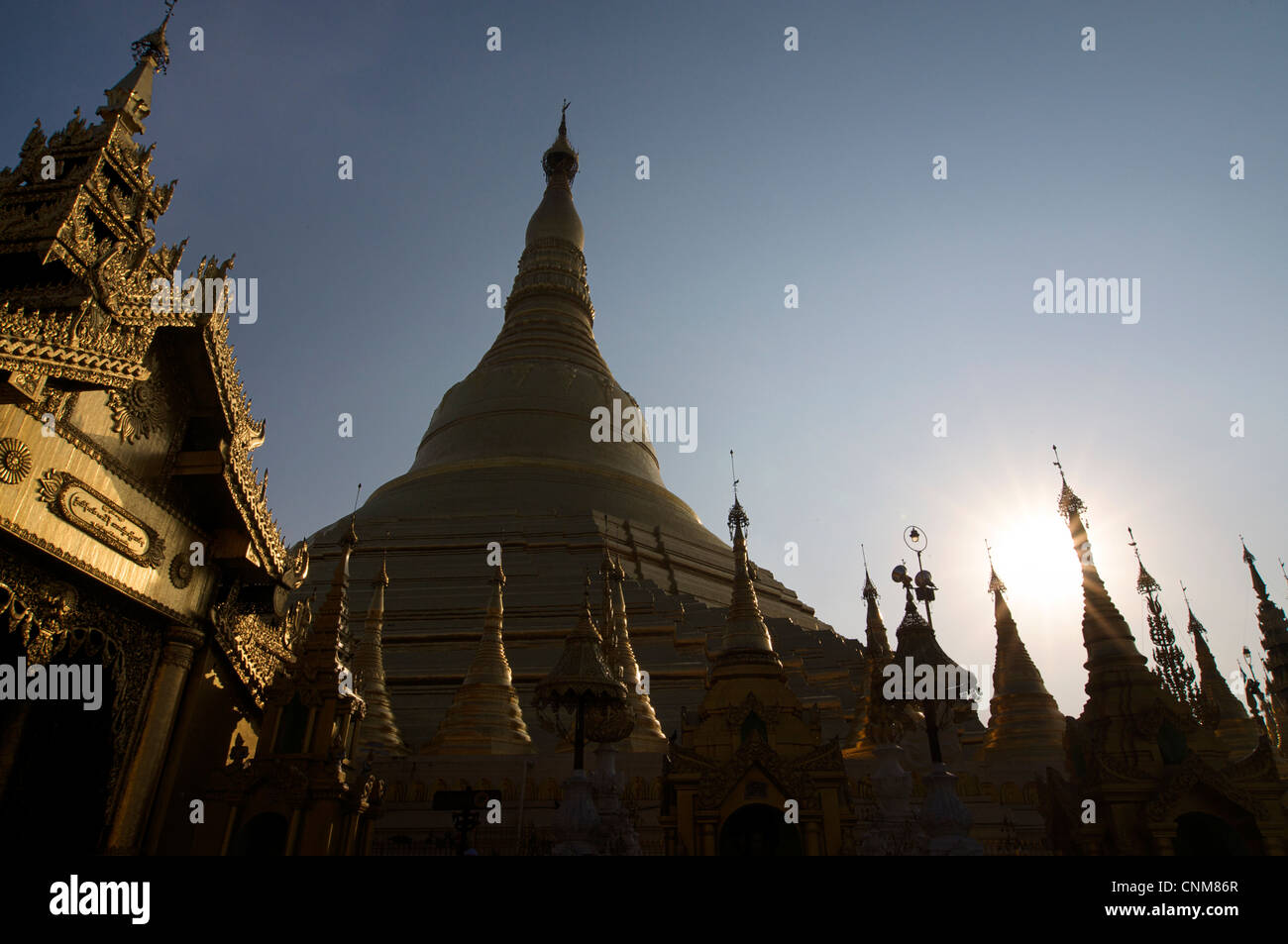 La pagode Shwedagon, Rangoon, Birmanie. Myanmar Banque D'Images
