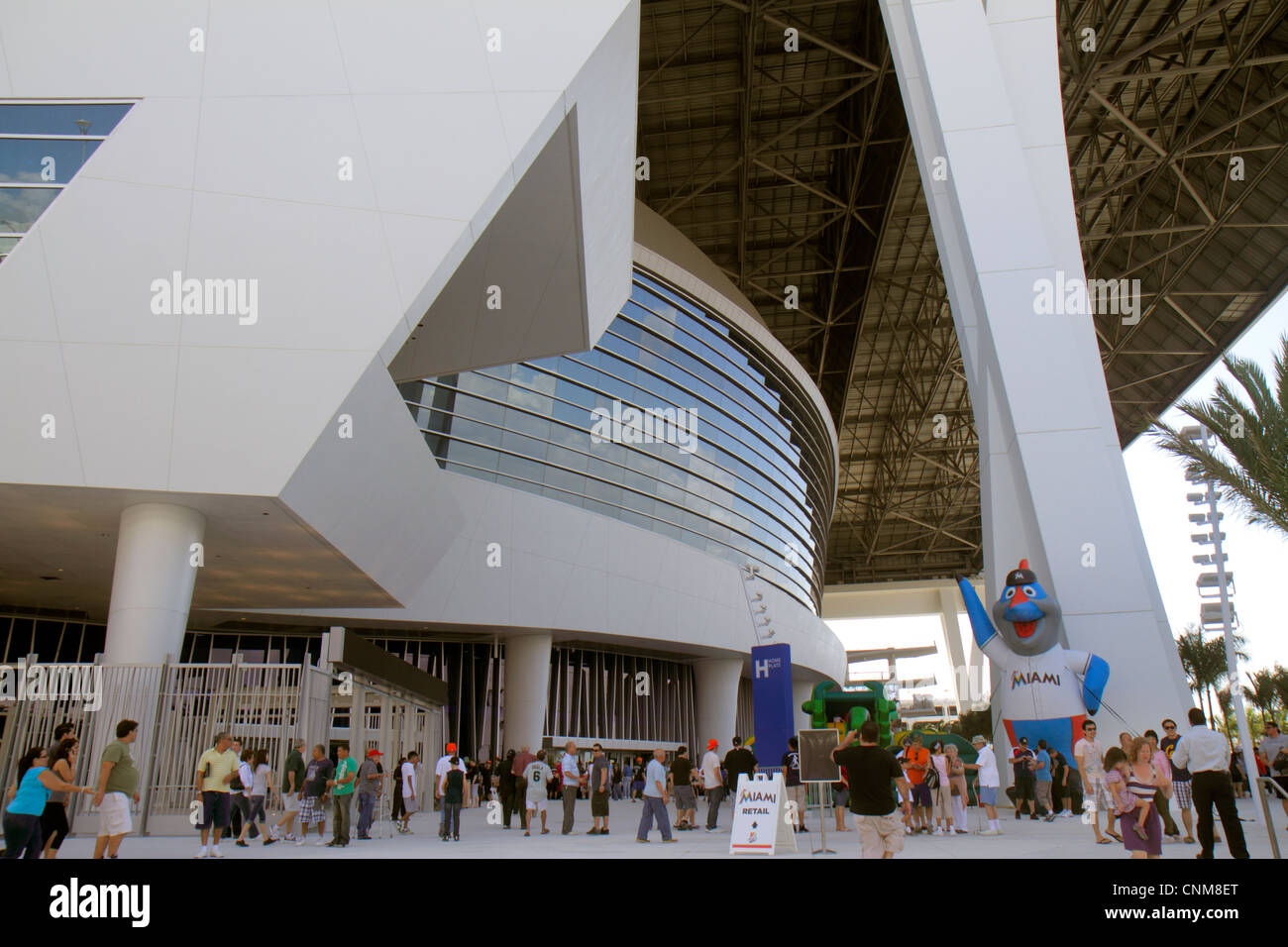 Miami Florida,Little Havana,Miami Marlins,Major Leagueal baseball,nouveau stade,Ballpark,Marlins Park,Fanfest,maison ouverte,ventilateurs,design,architecture FL1203 Banque D'Images