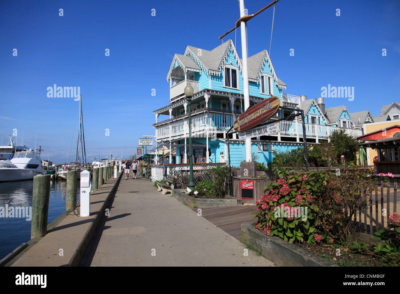 L'architecture victorienne, Oak Bluffs, Massachusetts, Marthas Vineyard, Nouvelle-Angleterre, États-Unis d'Amérique, Amérique du Nord Banque D'Images