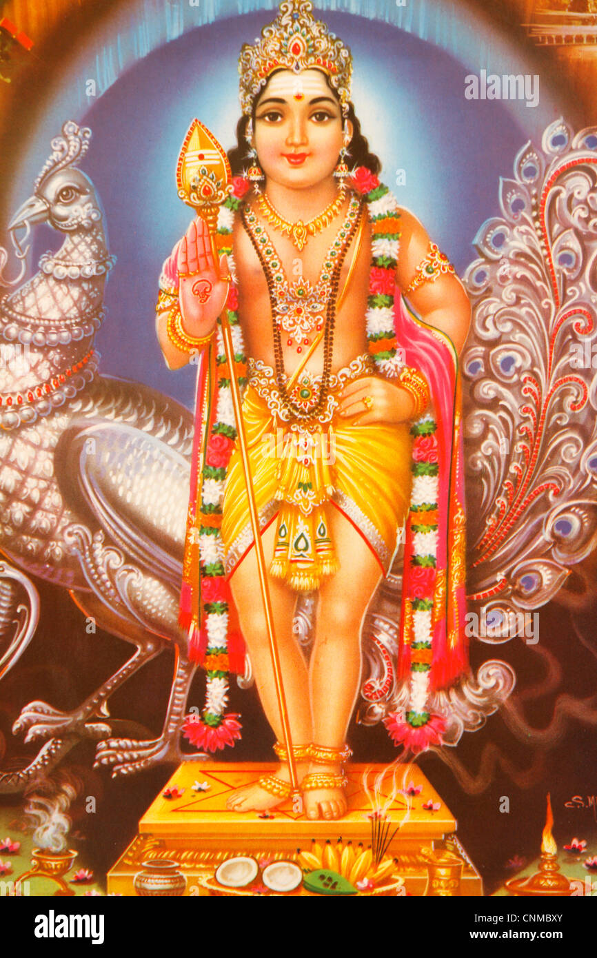 Photo de dieu indien Subramania, Inde, Asie Banque D'Images