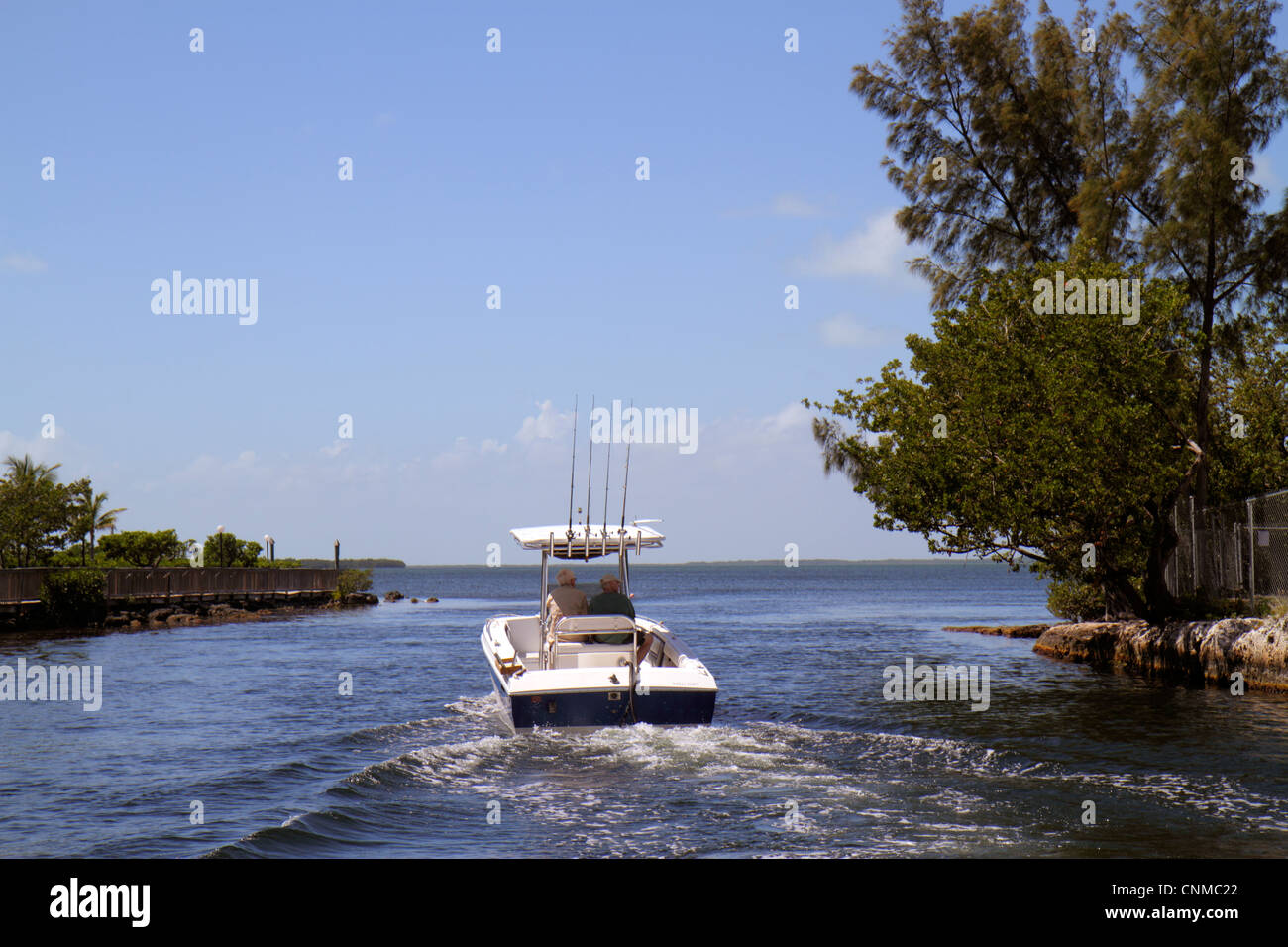 Florida Upper Key Largo Florida Keys, Blackwater Sound, Florida Bay, Largo Sound Canal, bateau de pêche, FL120331049 Banque D'Images