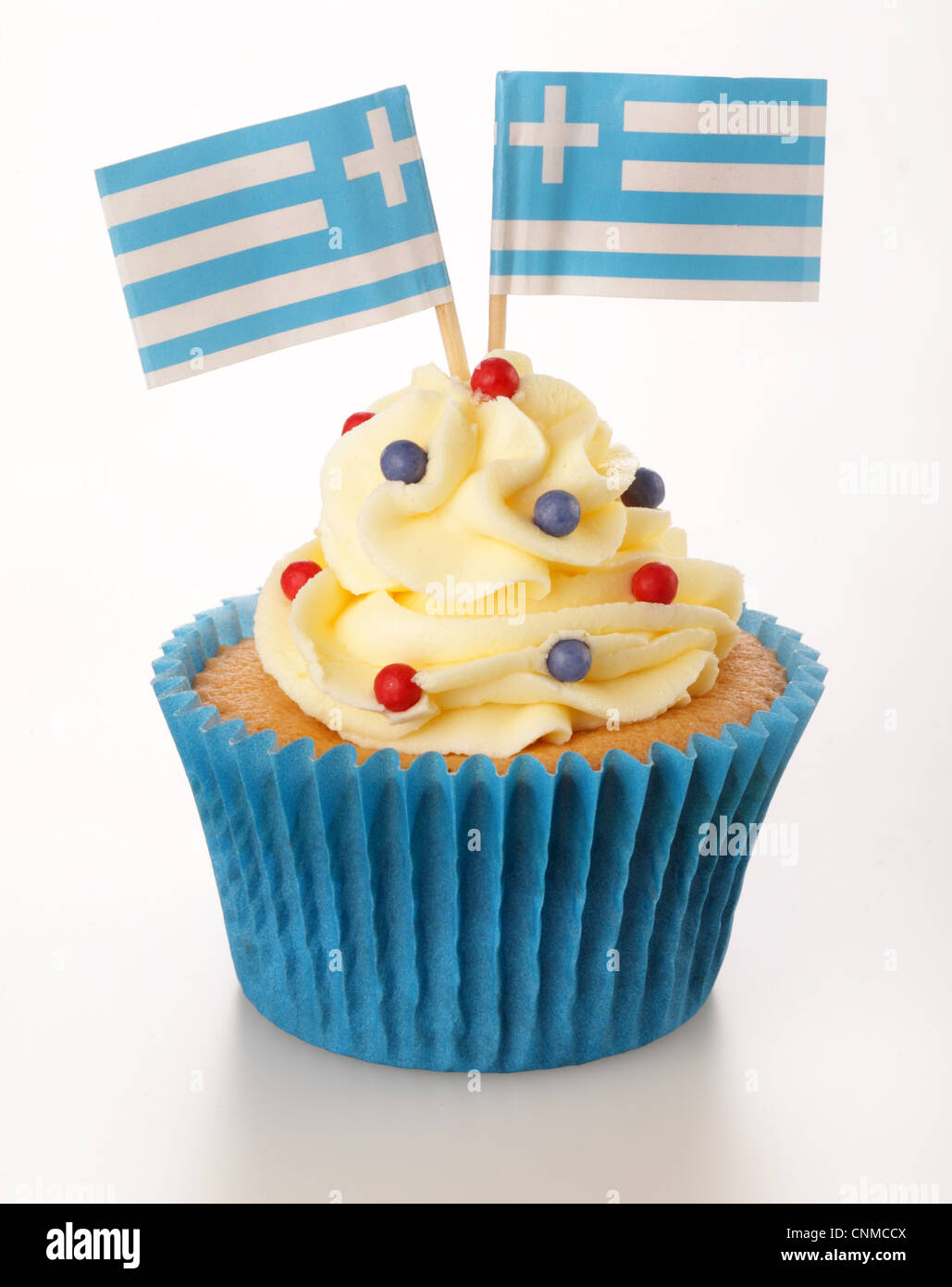 Drapeau GREC CUPCAKE Banque D'Images