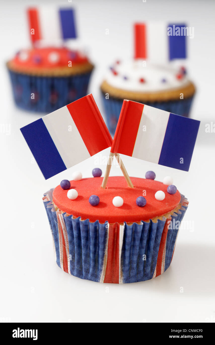 Drapeau français CUPCAKES Banque D'Images