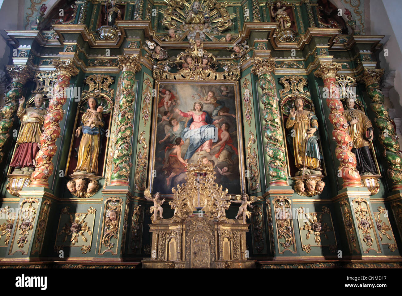 Retable Baroque, l'église Our Lady of Assumption, cordon, Haute-Savoie, France, Europe Banque D'Images