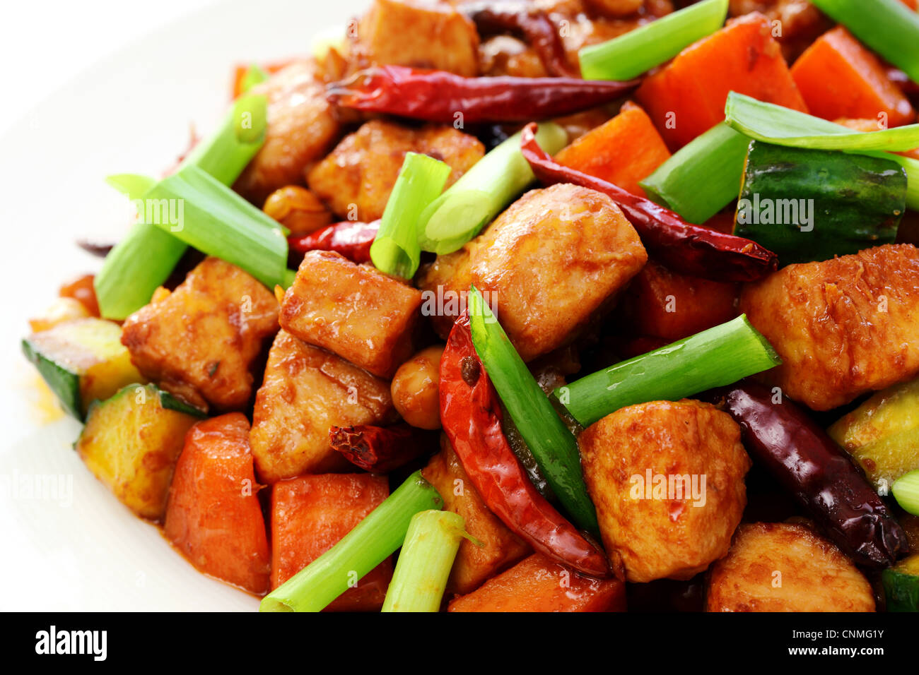 La cuisine chinoise,poulet Kung Pao. Banque D'Images