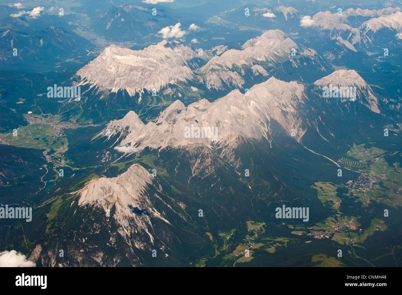 Les Alpes vues du ciel Banque D'Images