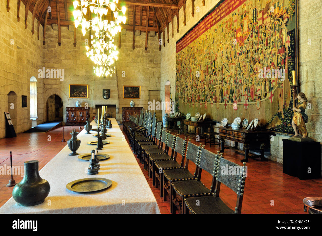 Portugal : Banquet Hall dans le Palacio dos Duques dans Guimaraes Banque D'Images
