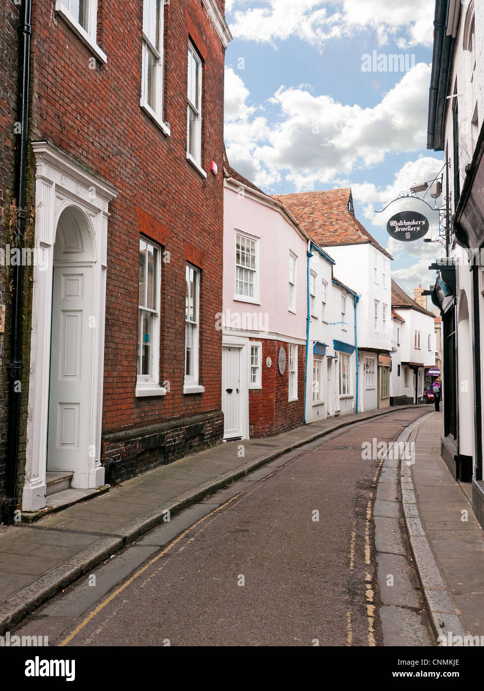 Dans la rue pittoresque ville balnéaire de Sandwich, Kent, UK Banque D'Images