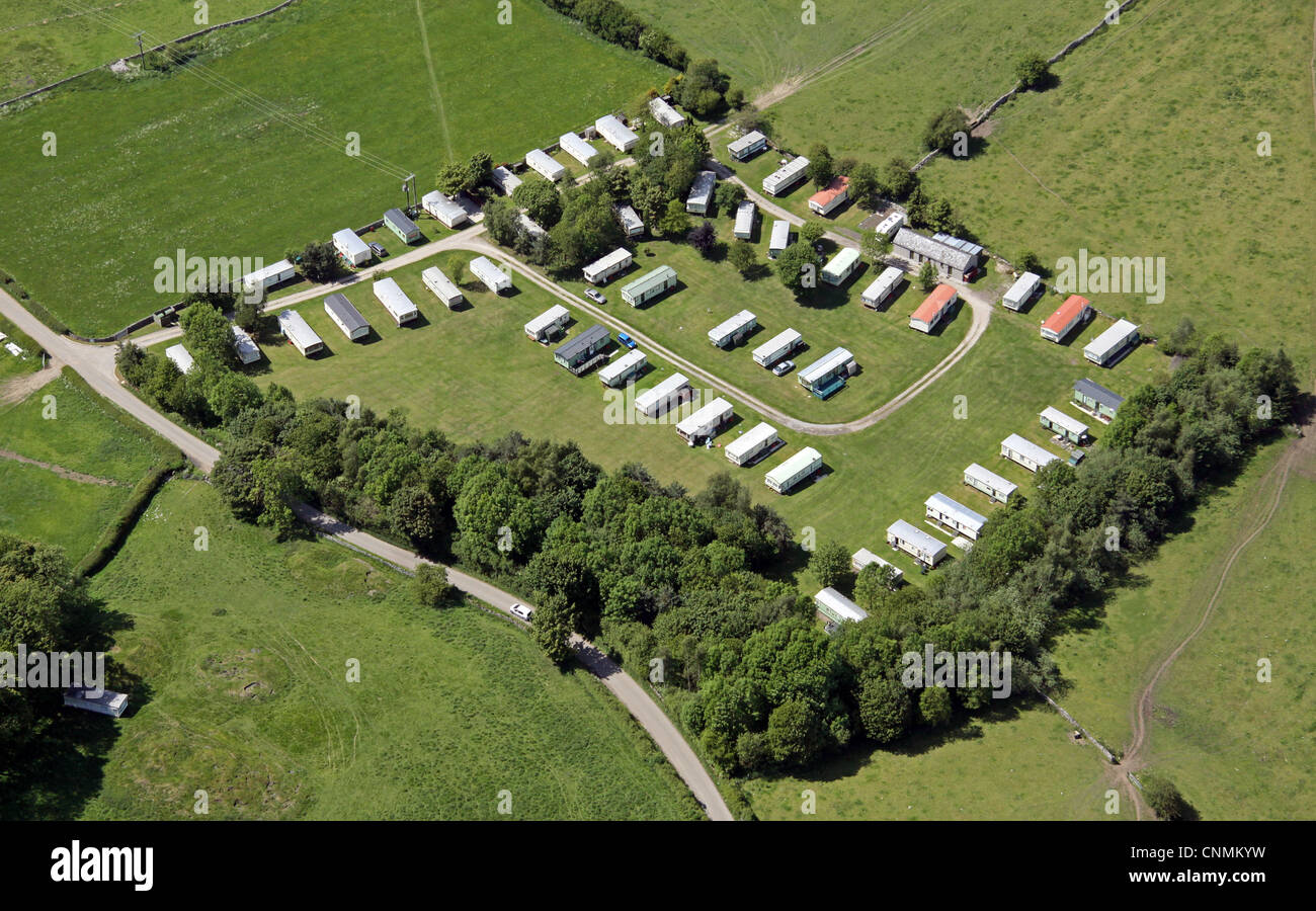 Vue aérienne d'un caravan park Banque D'Images
