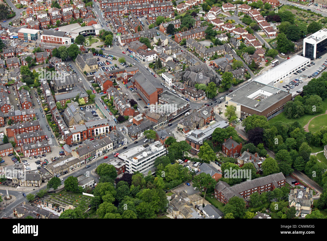 Vue aérienne de Otley Road et Headingley Lane, Leeds Banque D'Images
