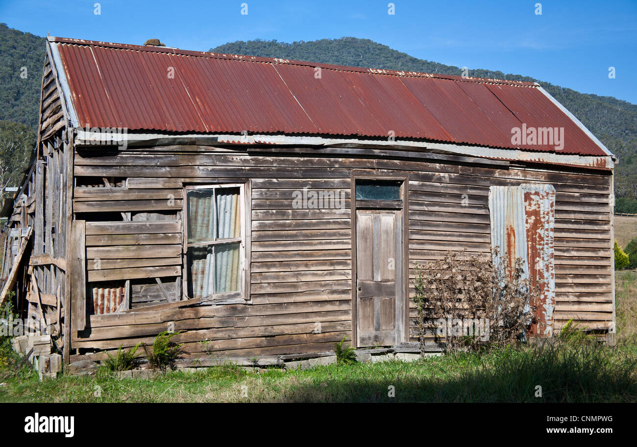 Pioneer's Cottage abandonné près de Harrietville Victoria, Banque D'Images