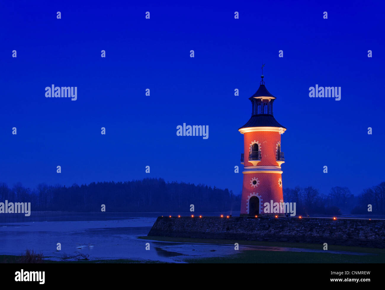 Leuchtturm Moritzburg Nacht - phare de Moritzburg nuit 01 Banque D'Images
