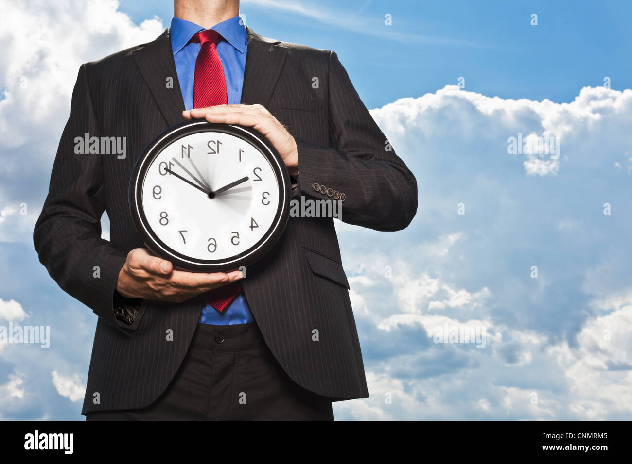 Portrait de l'horloge à l'envers Banque D'Images