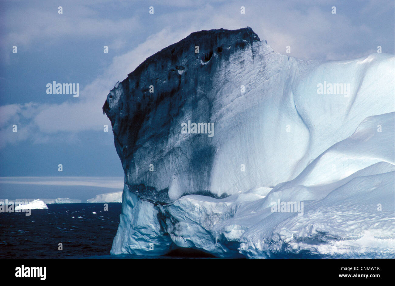 Les icebergs sont parées de noir / Hope Bay, Antarctique Banque D'Images