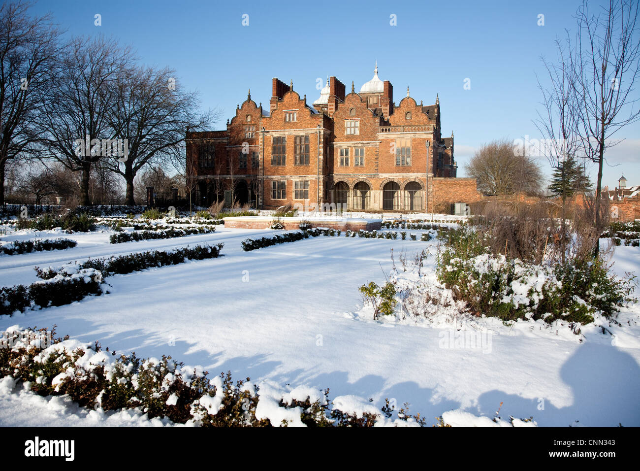 Aston Hall, Birmingham, Angleterre dans la neige Banque D'Images