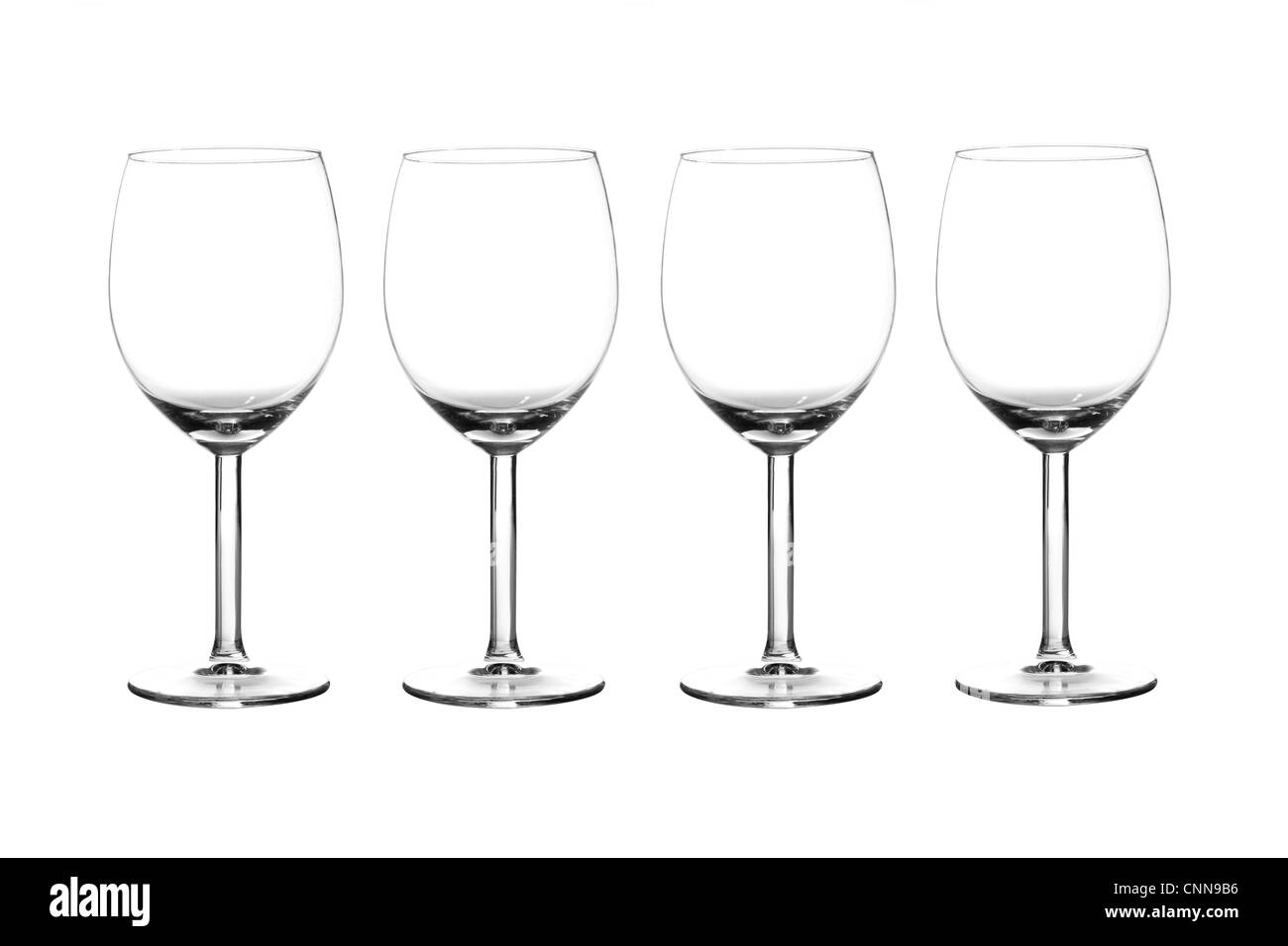 Verres à vin isolé sur fond blanc Banque D'Images