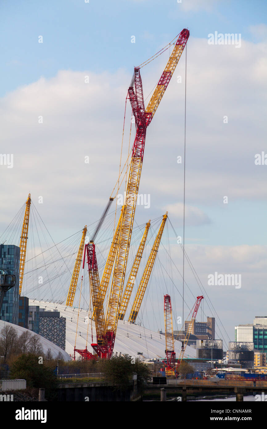 Cable car en construction à l'O2 Banque D'Images