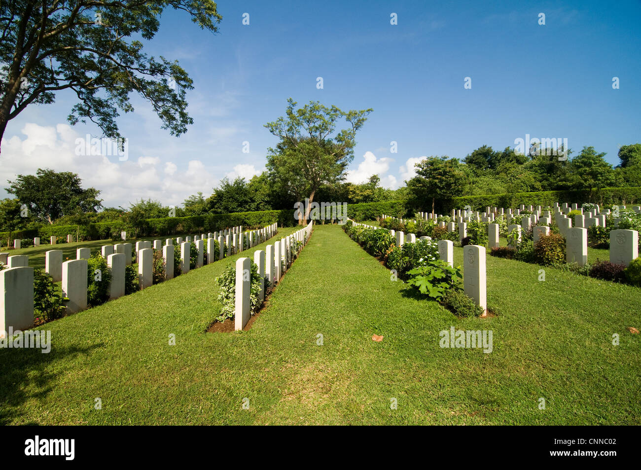 Le cimetière de guerre du Commonwealth près de Trincomalee à l'Est du Sri Lanka. Banque D'Images