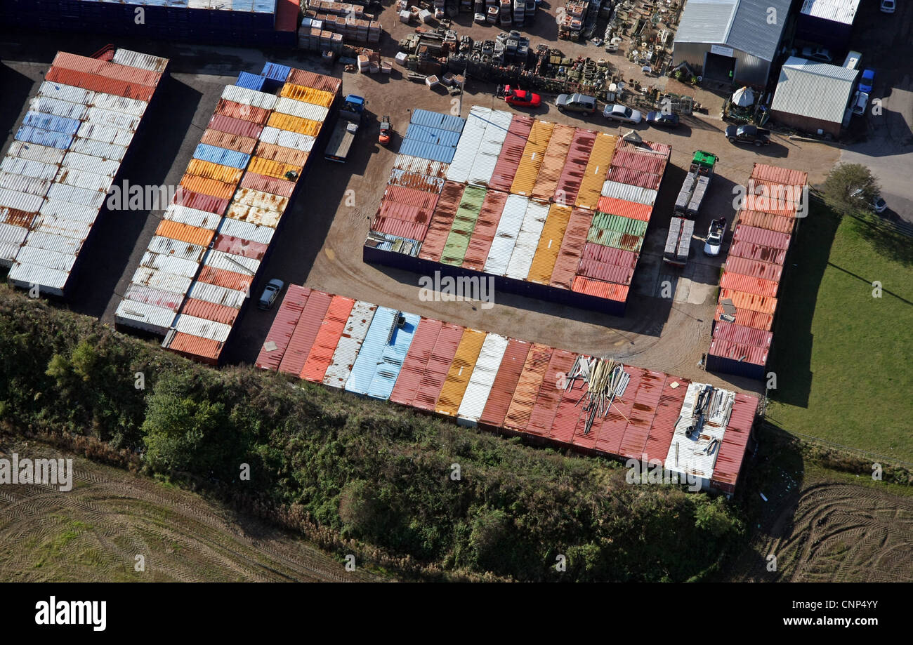 Vue aérienne d'une installation de stockage de soi Banque D'Images