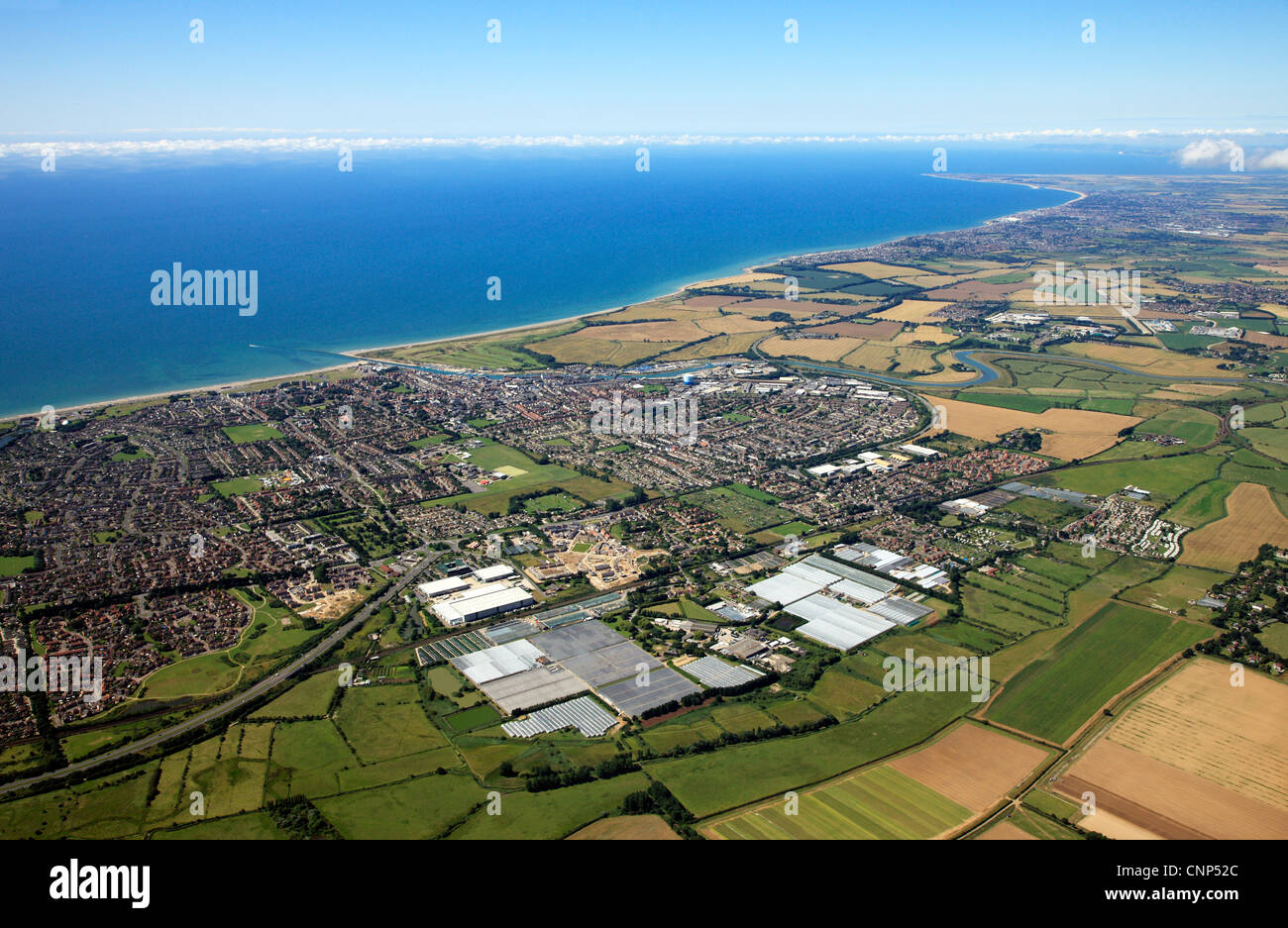 Vue aérienne de Littlehampton, Sussex Banque D'Images