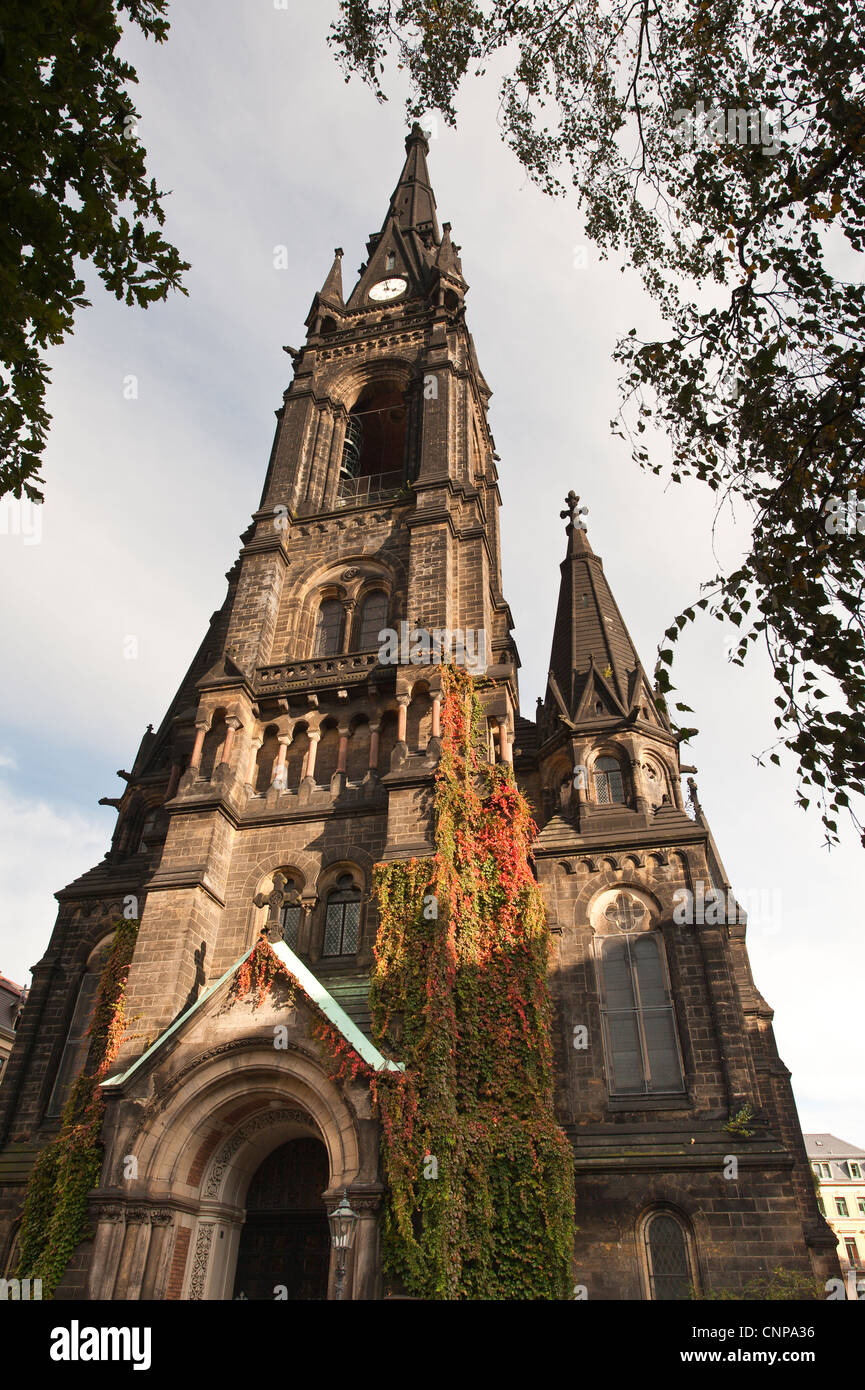 Eglise dans le quartier de Bohème dans le quartier de Neustadt-Outer de Dresde, Allemagne. Banque D'Images