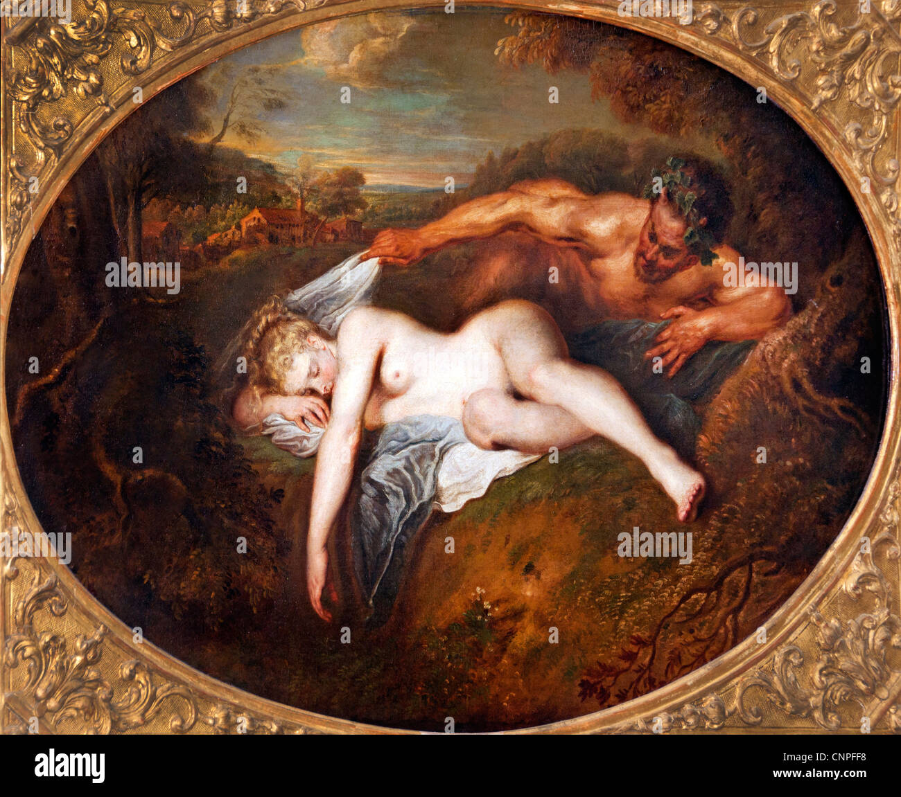 Jean Antoine Watteau 1684 - 1721 - Nymphe et satyre et nymphe satire - Français France 1715 Banque D'Images