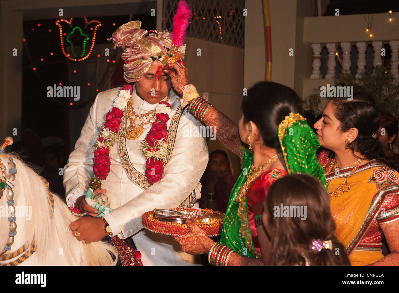 Inde Rajasthan Tradition Costume Indien Festival Banque D'Images