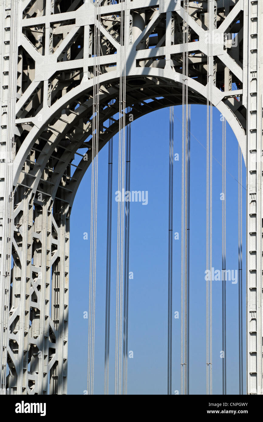 George Washington Bridge vu de parc historique de Fort Lee, Fort Lee, New Jersey, USA Banque D'Images