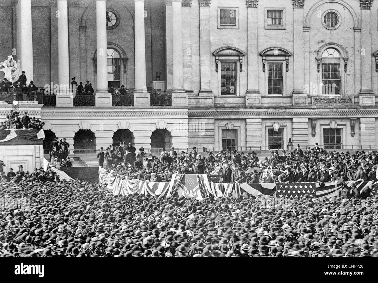 Le président McKinley faire son discours inaugural, le 4 mars 1897 Banque D'Images