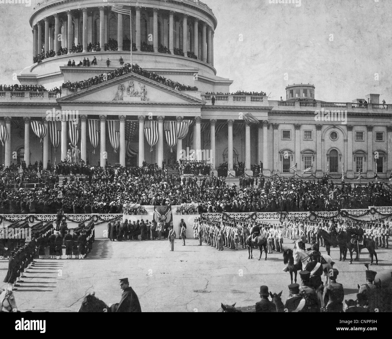 Inauguration du Président Theodore Roosevelt, le 4 mars 1905. L'adresse inaugurale, Washington, D.C. Banque D'Images