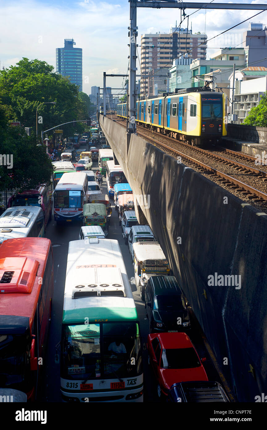 Traffic à Manille Banque D'Images